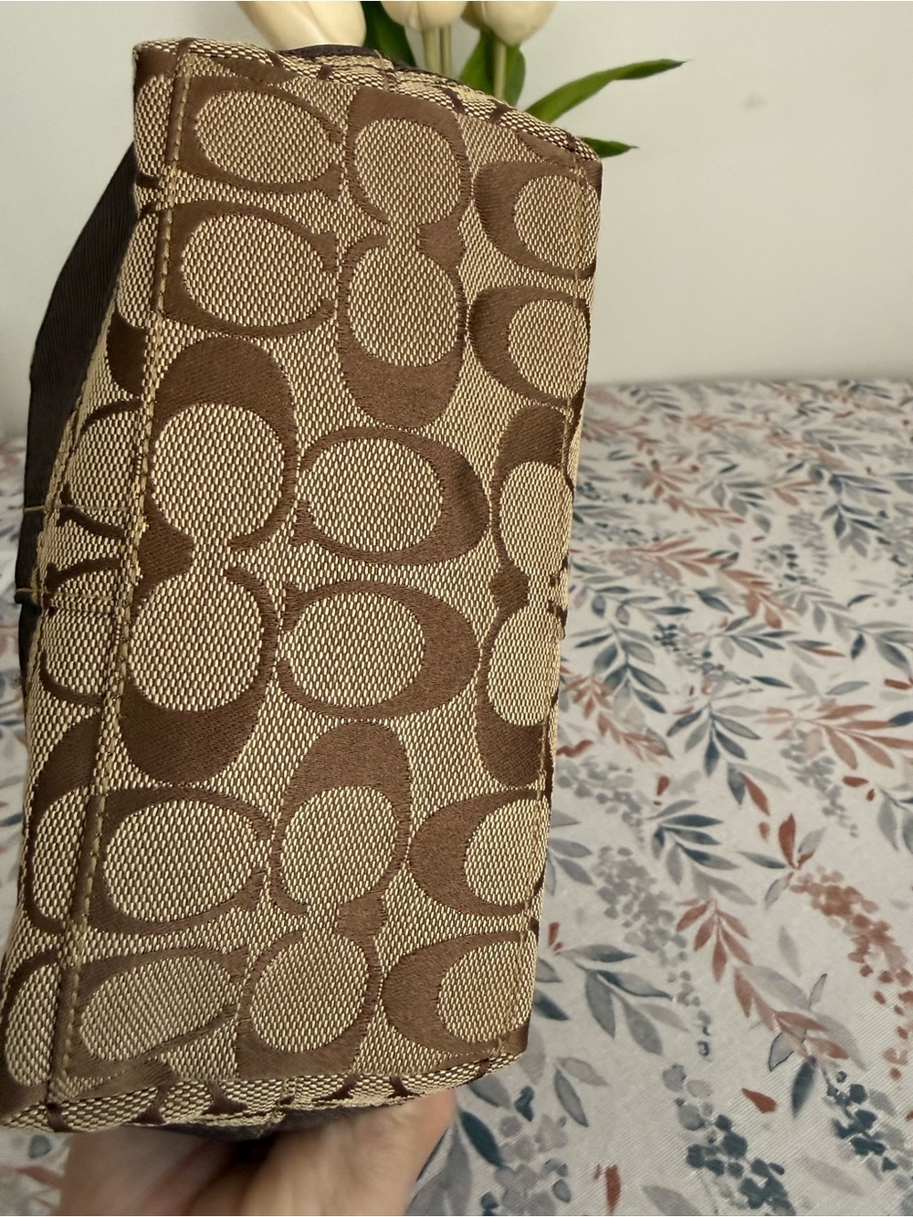 Coach Brown and Tan Signature Jacquard Mini bag - Picture 5 of 9